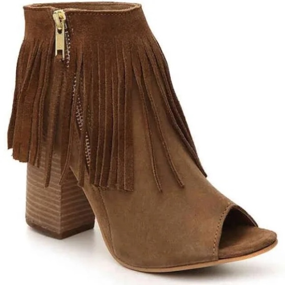 Carlos By Carlos Santana Fringe Open Toe Booties - image 1